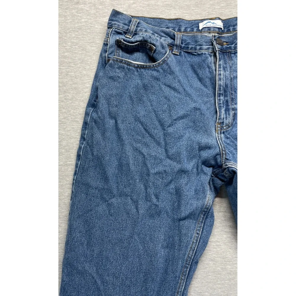 Blue Mountain Relaxed Fit Jeans Mens 40x32 (Fits 36x30) Blue Denim Straight Leg